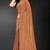 Brown sequin embroidered work two tone silk saree sari