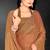 Brown sequin embroidered work two tone silk saree sari