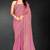 Pink sequin embroidered work two tone silk saree sari