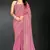 Pink sequin embroidered work two tone silk saree sari