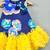 Navy blue & yellow floral tutu dress