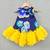 Navy blue & yellow floral tutu dress