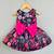 Signature flaired dress in black floral organza print