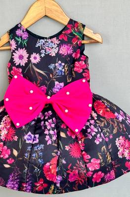 Signature flaired dress in black floral organza print 2