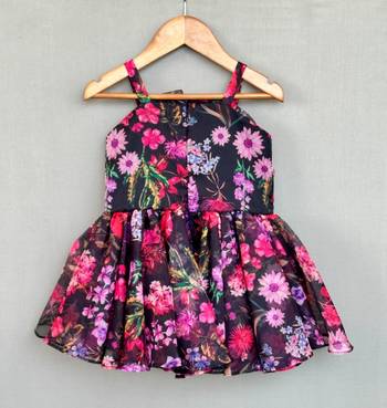3d flower appliqe dress in soft organza 3