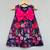 Floral aline dress with hot pink bow