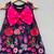 Floral aline dress with hot pink bow