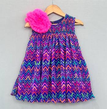 Multicolour pleated crush chevron dress 1