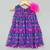 Multicolour pleated crush chevron dress