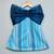 Knitted striped dress with big organza bow