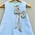 Denim shimmer dress with silver bow