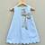 Denim shimmer dress with silver bow