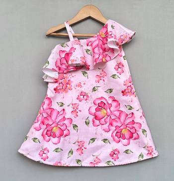 Light pink floral one shoulder dress 3