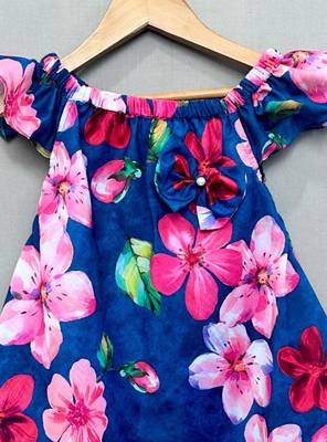 Navy floral printed dress 1