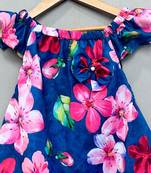 Navy floral printed dress