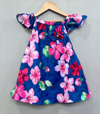 Navy floral printed dress 2