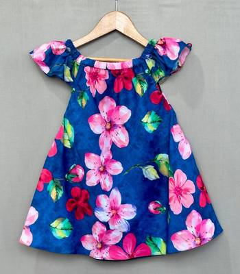 Navy floral printed dress 3