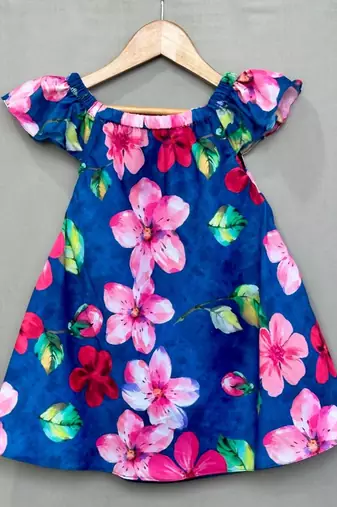 Navy floral printed dress