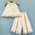 Champagne gold organza co-ord set with floral embellishments