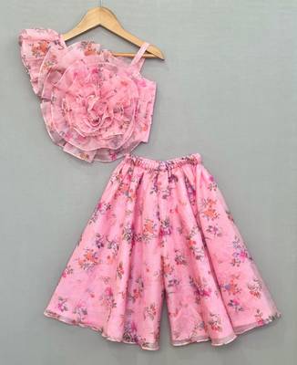 3d organza flower top with palazzo 1