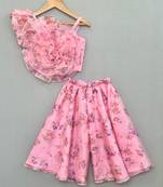 3d organza flower top with palazzo