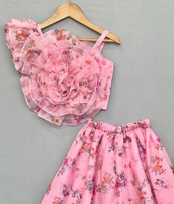 3d organza flower top with palazzo 2