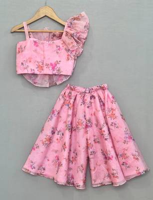 3d organza flower top with palazzo 3