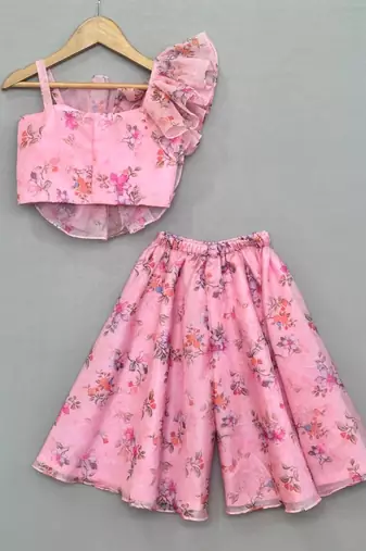 3d organza flower top with palazzo