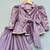 lavender bird print peplum top with palazzo