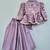 lavender bird print peplum top with palazzo