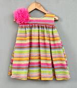 Multicolour striped knitted dress