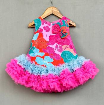 Multicolour abstract printed tutu dress 1