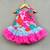 Multicolour abstract printed tutu dress