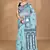 blue Cotton Dhakai Jamdani Handloom Saree With Blouse