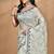 light grey Cotton Dhakai Jamdani Handloom Saree With Blouse