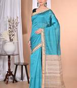 green Cotton Dhakai Jamdani Handloom Saree With Blouse