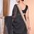 black Cotton Dhakai Jamdani Handloom Saree With Blouse