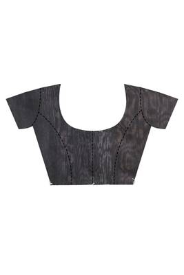 black Cotton Dhakai Jamdani Handloom Saree With Blouse 5