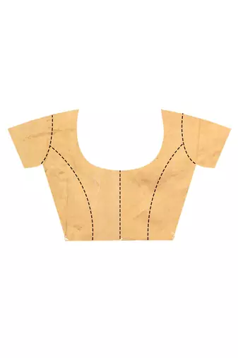 light golden Cotton Dhakai Jamdani Handloom Saree With Blouse