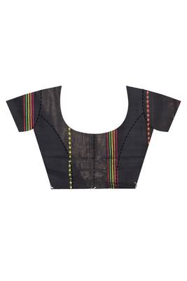 black Cotton Dhakai Jamdani Handloom Saree 5