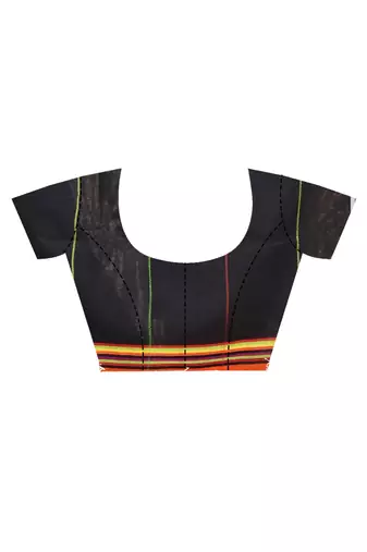 black Cotton Dhakai Jamdani Handloom Saree