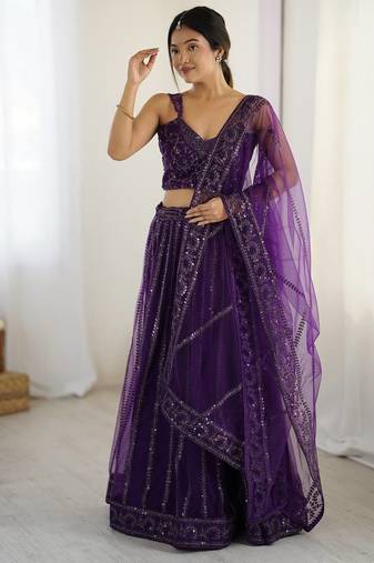 Purple Lehenga Choli party wear for Women