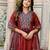 Cotton cambric a-line printed kurti pant dupatta set