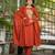 Cotton dyed a-line kurti pant dupatta set