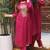 Cotton dyed a-line kurti pant dupatta set