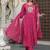 cotton cambric printed anarkali kurti pant dupatta set