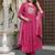 cotton cambric printed anarkali kurti pant dupatta set