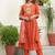 cotton cambric printed anarkali kurti pant dupatta set