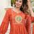 cotton cambric printed anarkali kurti pant dupatta set