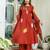 Cotton cambric a-line dyed kurti pant dupatta set